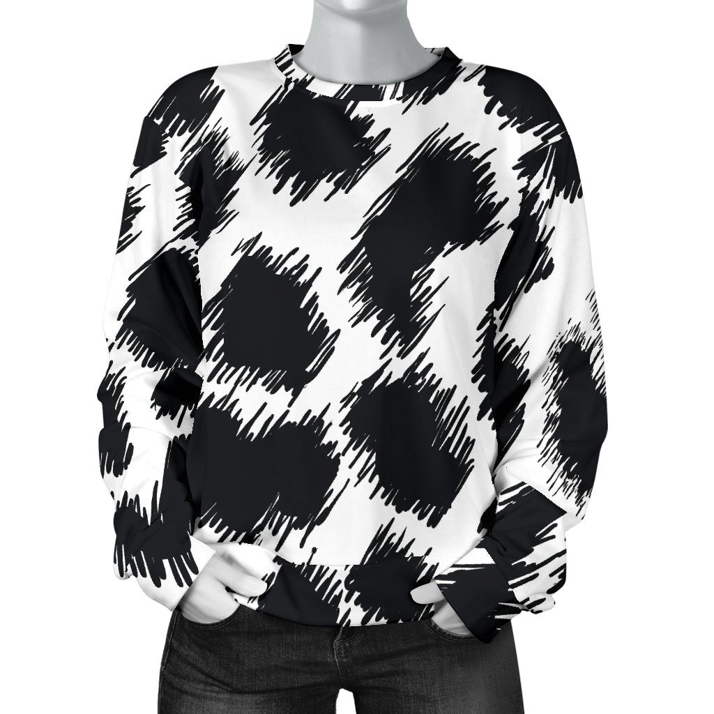 Cheetah Black Print Pattern Women Long Sleeve Sweatshirt