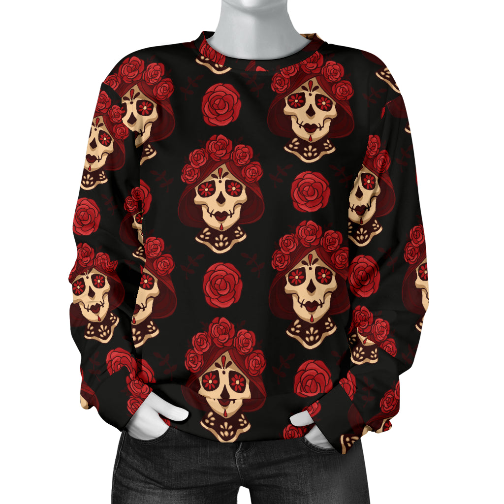 Day of the Dead Skull Girl Pattern Women Long Sleeve Sweatshirt