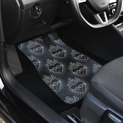 Christian Heart Tattoo Style Car Floor Mats Front Back