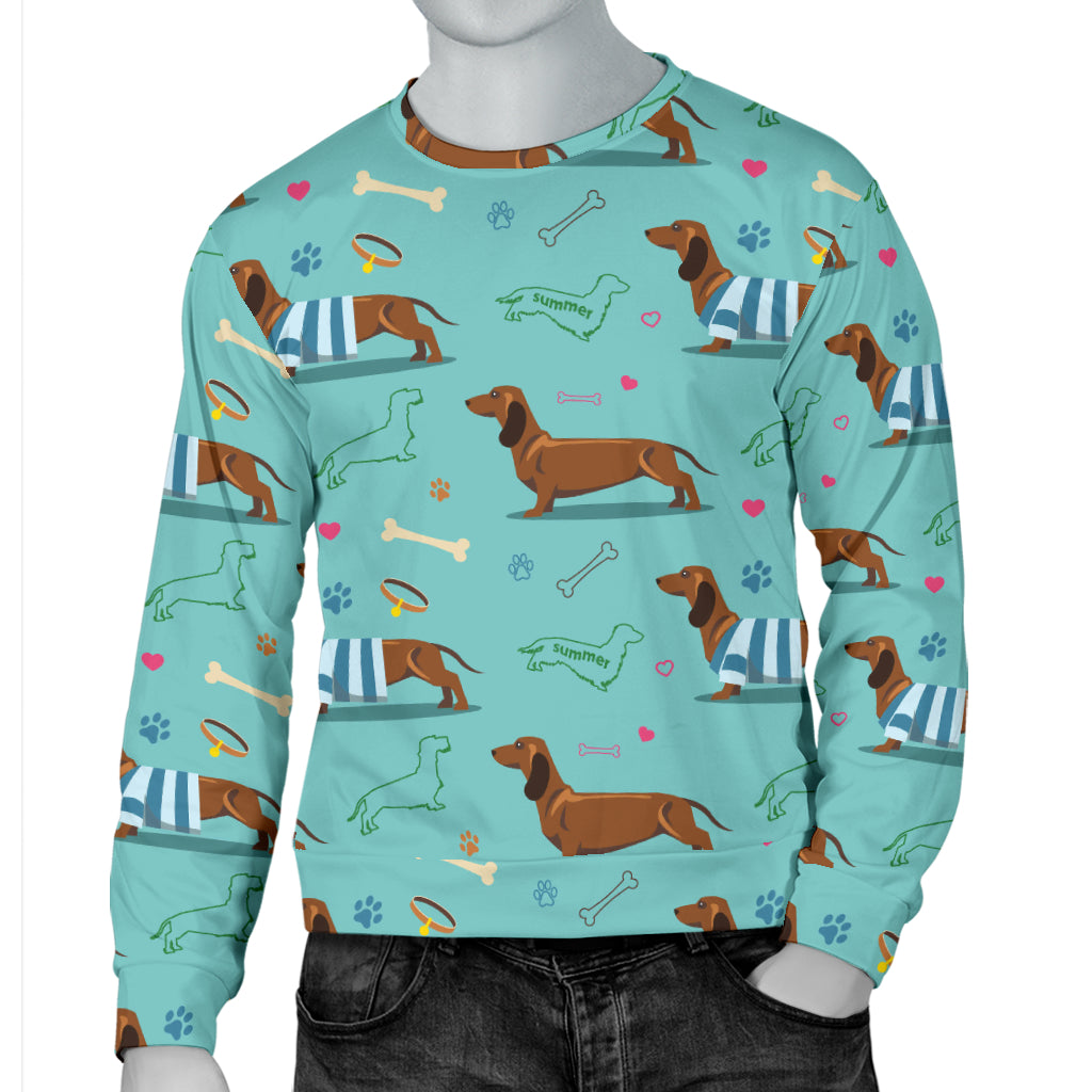 Dachshund Paw Decorative Print Pattern Men Long Sleeve Sweatshirt