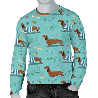 Dachshund Paw Decorative Print Pattern Men Long Sleeve Sweatshirt