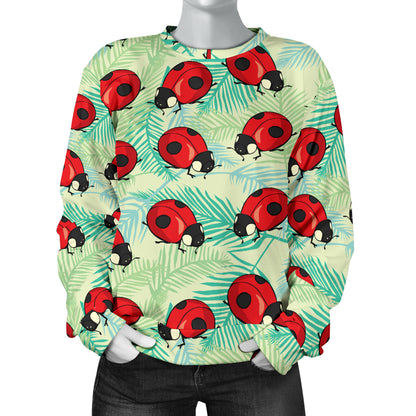 Ladybug Cute Print Pattern Women Long Sleeve Sweatshirt