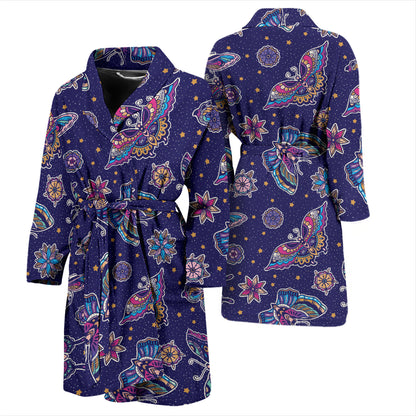Butterfly Print Design LKS303 Men Bathrobe