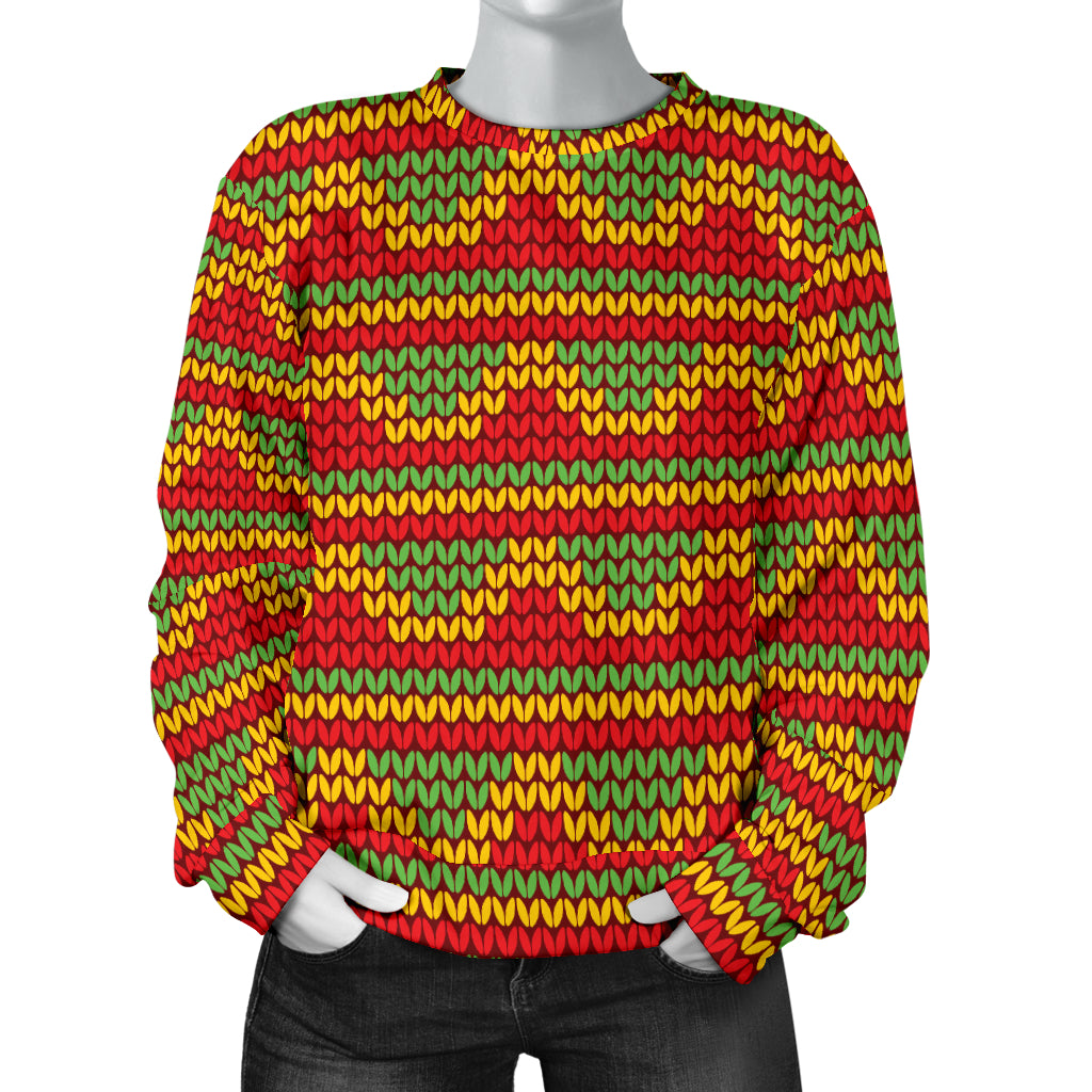 Rasta Reggae Color Print Women Long Sleeve Sweatshirt