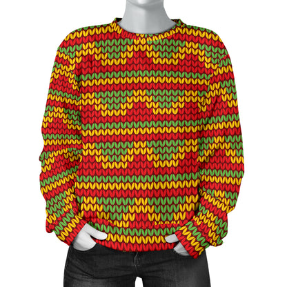 Rasta Reggae Color Print Women Long Sleeve Sweatshirt