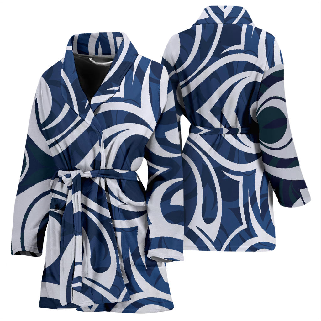 Maori Pattern Print Design 01 Women Bathrobe
