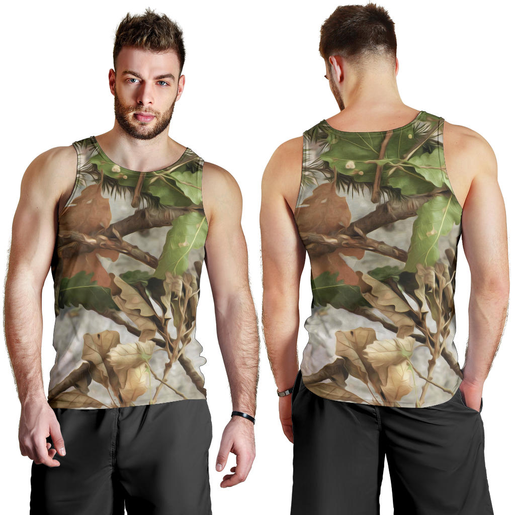 Camo Realistic Tree Forest Print Men Tank Top