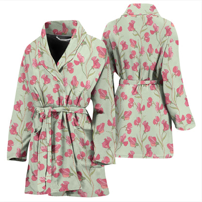 Sweet Pea Print Design LKS301 Women Bathrobe