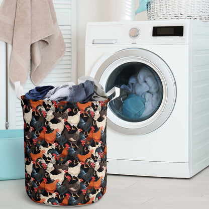 Chicken Print Pattern Laundry Basket