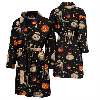 Mummy Halloween Print Design LKS303 Men Bathrobe