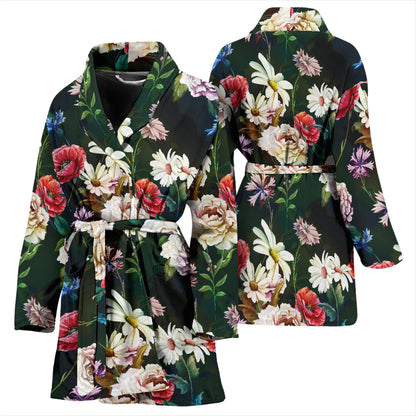 Summer Floral Print Design LKS303 Women Bathrobe