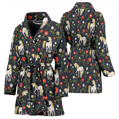 Unicorn Print Design LKS301 Women Bathrobe