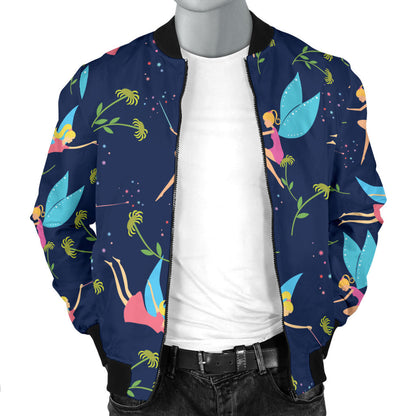 Fairy with flower Print Pattern Men Bomber Jacket
