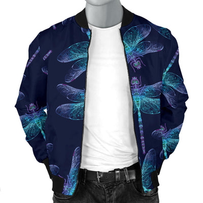 Dragonfly Hand Drawn Style Print Men Bomber Jacket