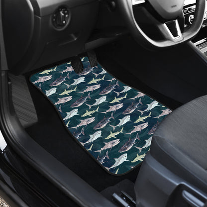 Shark Pattern Print Car Floor Mats Front Back
