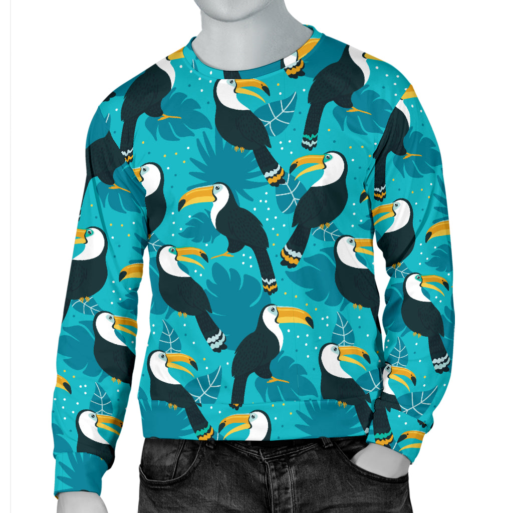 Toucan Parrot Pattern Print Men Long Sleeve Sweatshirt