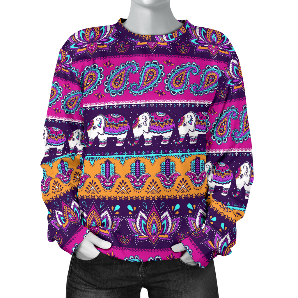 Boho Indian Style Pattern Women Long Sleeve Sweatshirt