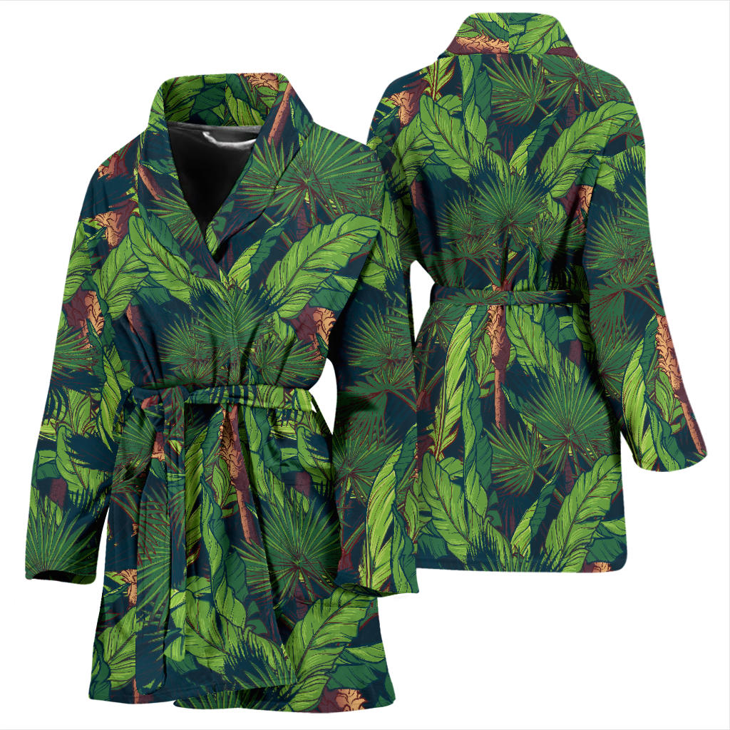 Rainforest Pattern Print Design A01 Women Bathrobe