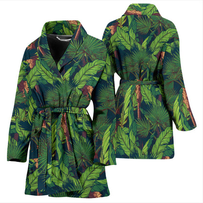 Rainforest Pattern Print Design A01 Women Bathrobe
