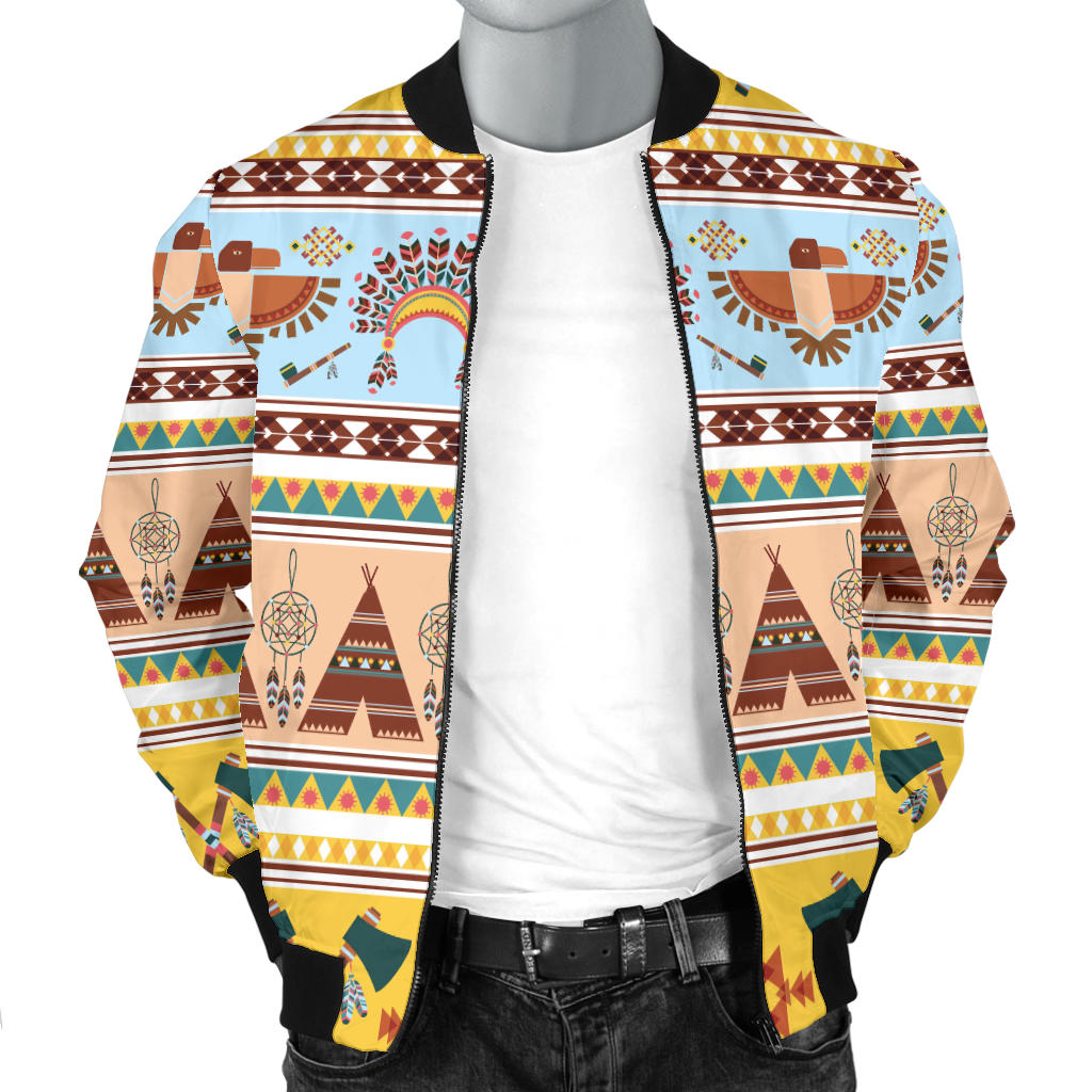 Native American Pattern Design Print Men Bomber Jacket