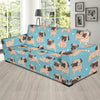 Pug Pattern Print Design A03 Sofa Slipcover