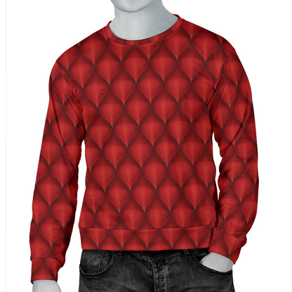 Dragons Red Skin Texture Men Long Sleeve Sweatshirt