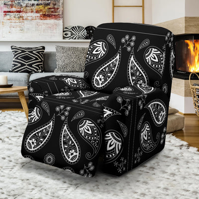 Bandana Paisley Black Print Design LKS308 Recliner Slipcover