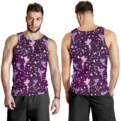 Fairy Pink Print Pattern Men Tank Top