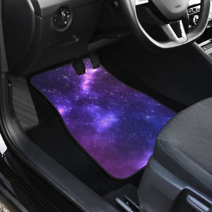Celestial Purple Blue Galaxy Car Floor Mats Front Back
