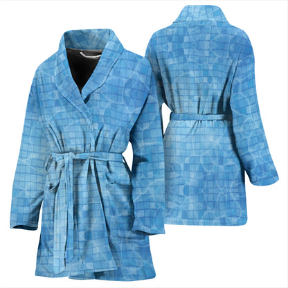 Swimming Pool Print Design LKS302 Women Bathrobe