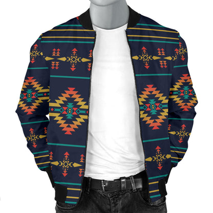 Southwest American Design Themed Print Men Bomber Jacket