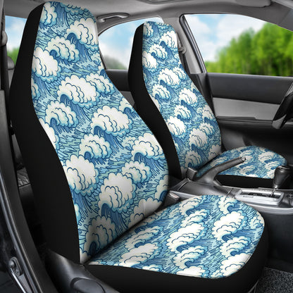 Wave Japan Style Print Design LKS304 Car Seat Covers