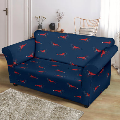Shrimp Print Design LKS305 Loveseat Couch Slipcover