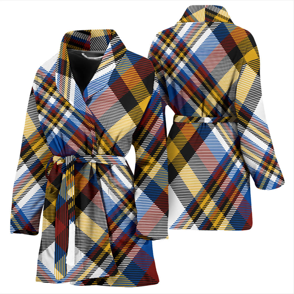 Madras Pattern Print Design 01 Women Bathrobe
