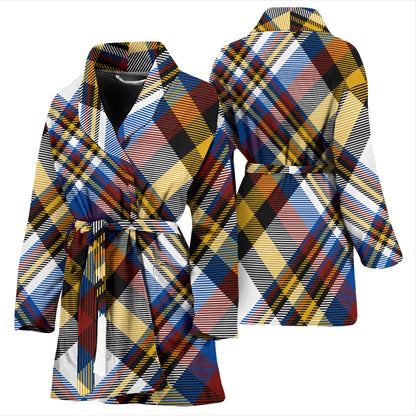Madras Pattern Print Design 01 Women Bathrobe