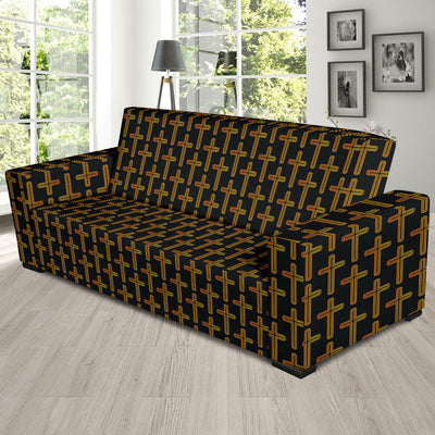 Cross Pattern Print Design 02 Sofa Slipcover