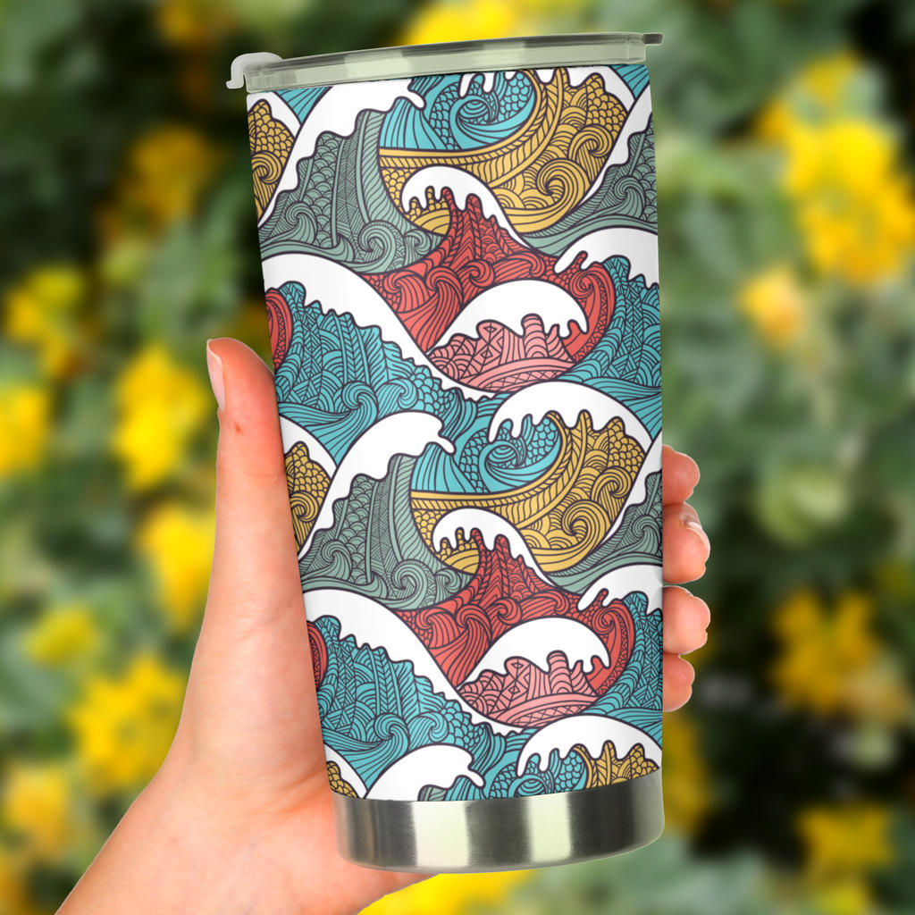 Tribal Wave Pattern Print Tumbler