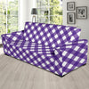 Gingham Purple Pattern Print Design 03 Sofa Slipcover