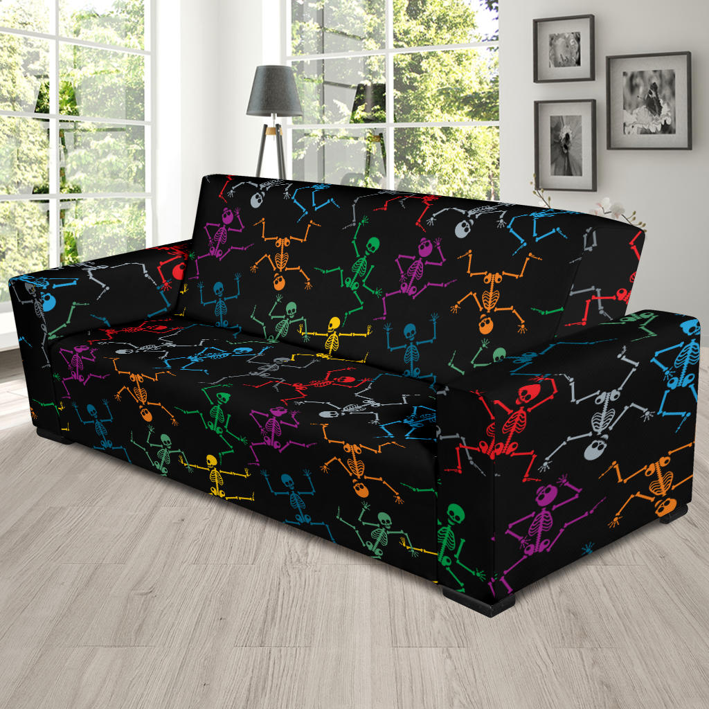 Skeleton Colorful Print Design LKS302 Sofa Slipcover