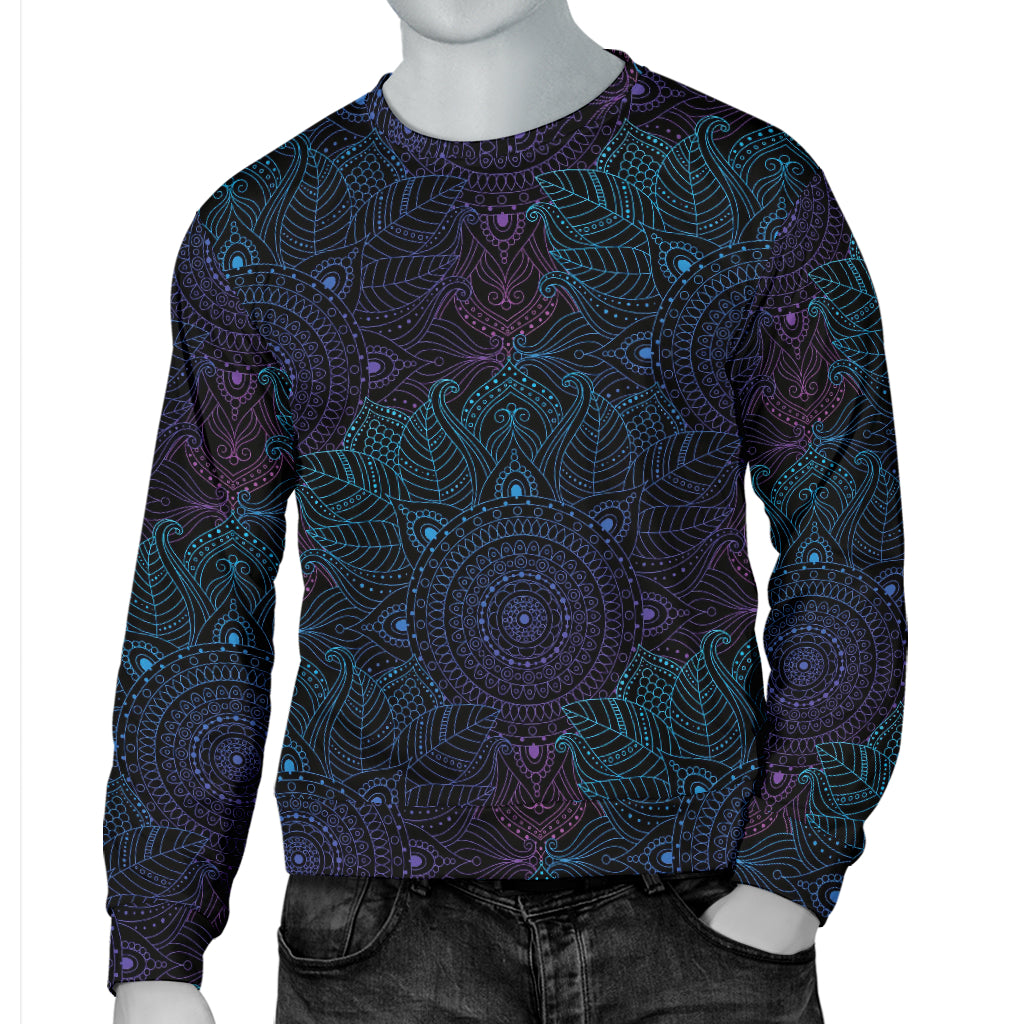 Boho Floral Mandala Men Long Sleeve Sweatshirt