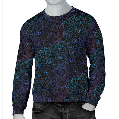 Boho Floral Mandala Men Long Sleeve Sweatshirt