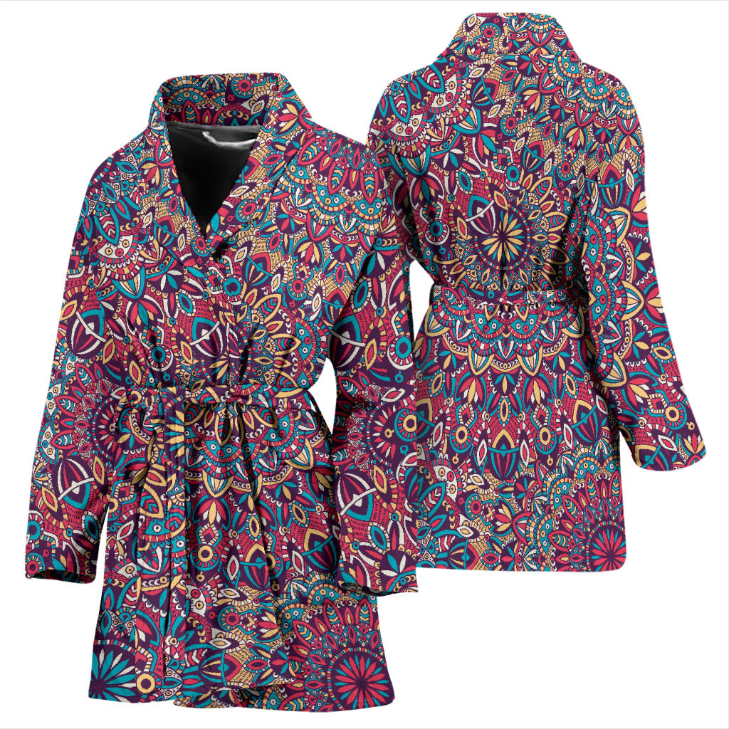 Boho Pattern Print Design 05 Women Bathrobe