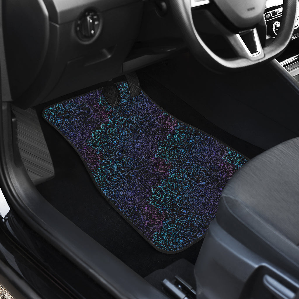 Boho Floral Mandala Car Floor Mats Front Back