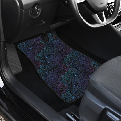 Boho Floral Mandala Car Floor Mats Front Back