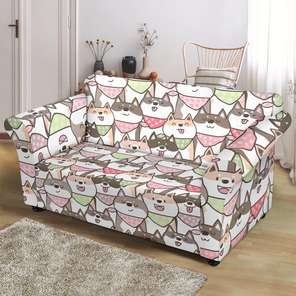 Shiba Inu Print Design LKS305 Loveseat Couch Slipcover