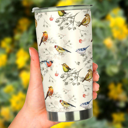 Bird Watercolor Design Pattern Tumbler
