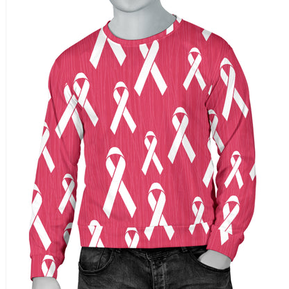 Breast Cancer Awareness Symbol Men Long Sleeve Sweatshirt