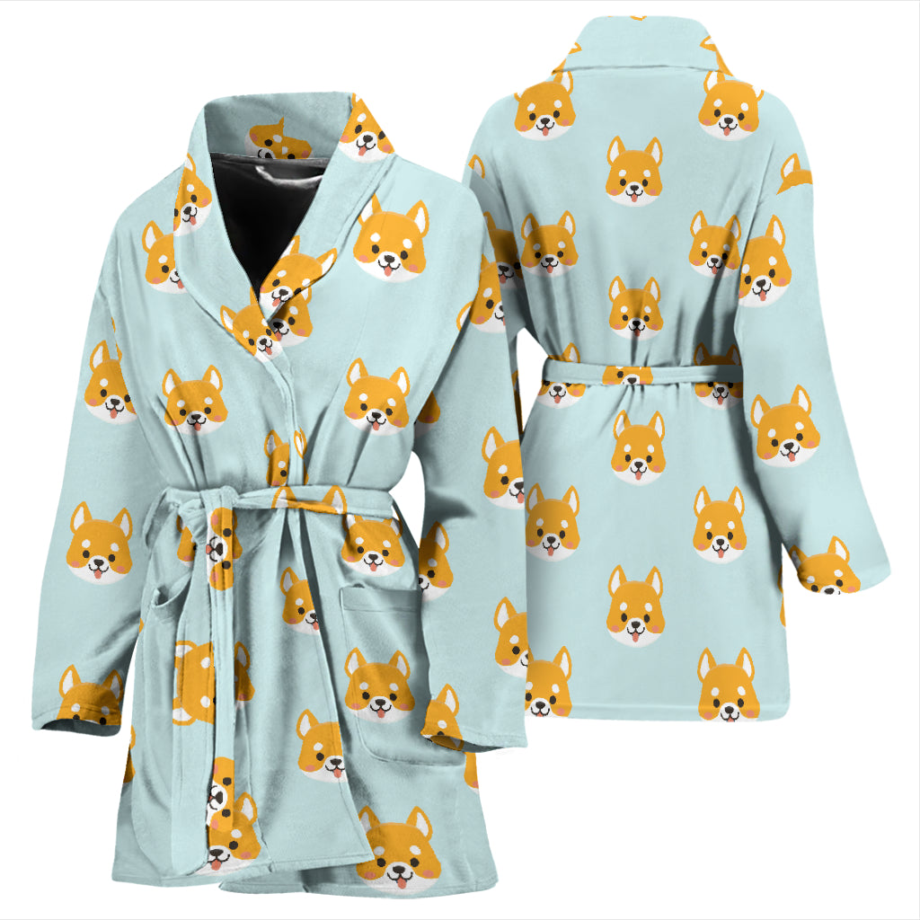 Shiba Inu Print Design LKS301 Women Bathrobe