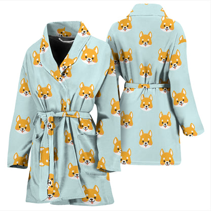 Shiba Inu Print Design LKS301 Women Bathrobe