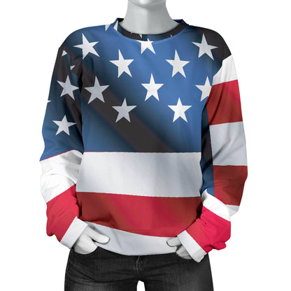 American flag Classic Women Long Sleeve Sweatshirt